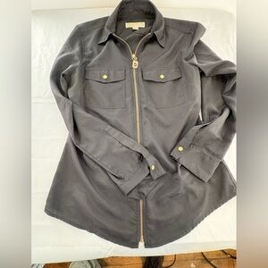 Women's Black Michael Kors Zipper Shirt Size Small